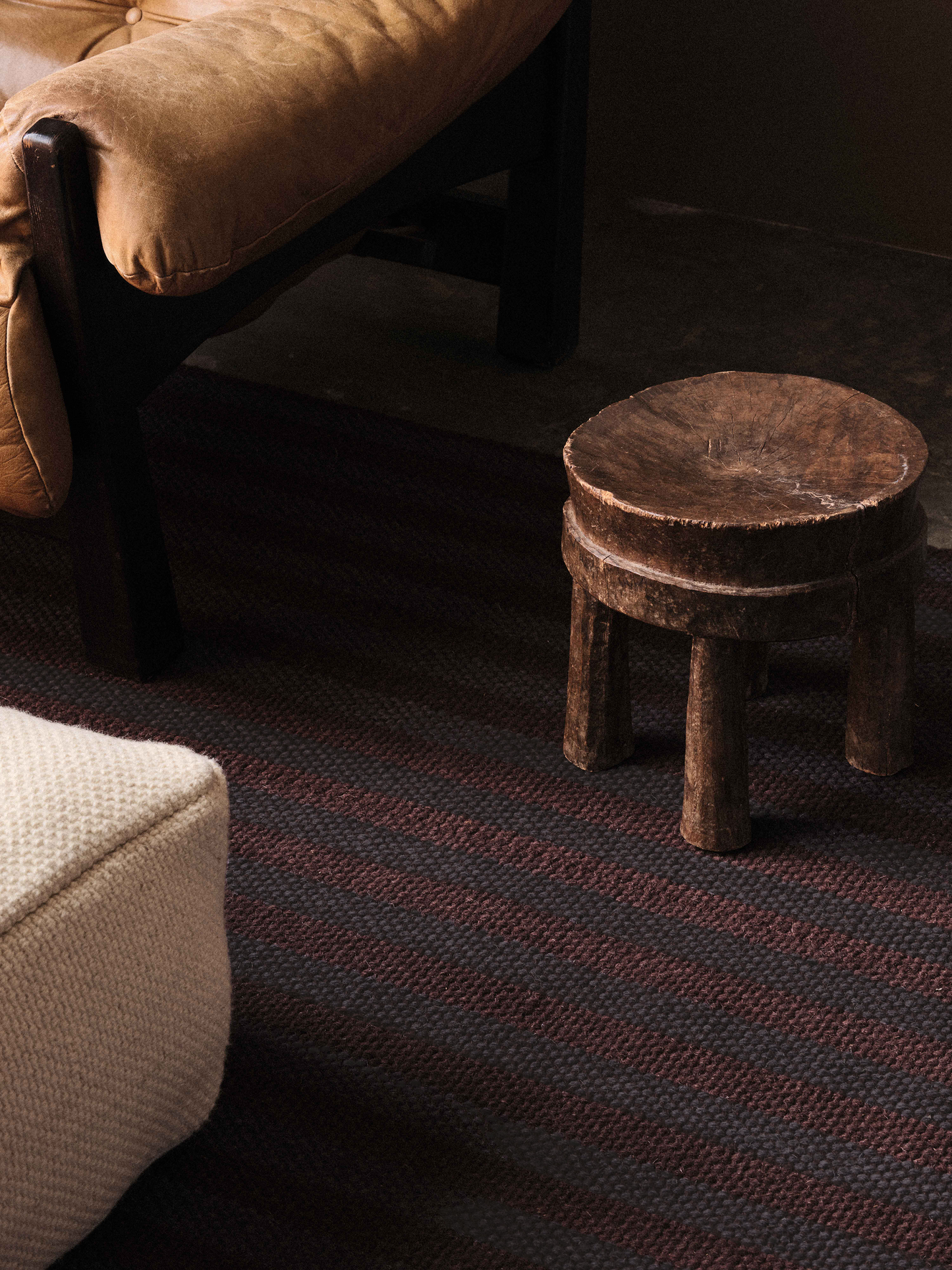 Striped Shuttle Weave Rug