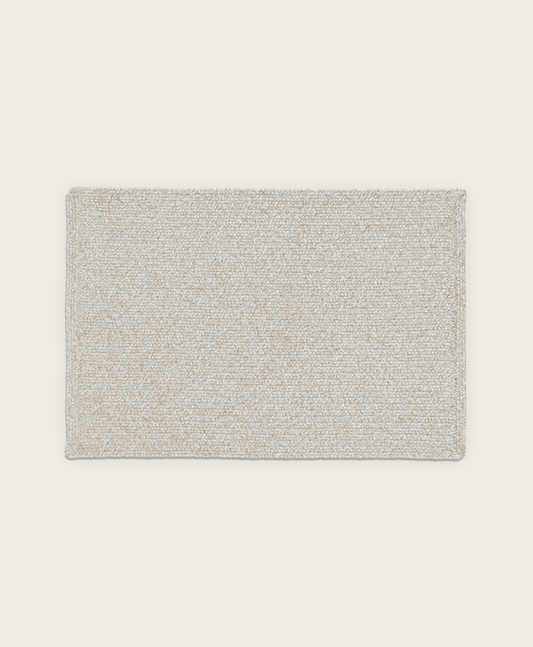 small light grey, sustainable wool door matt, made in the USA